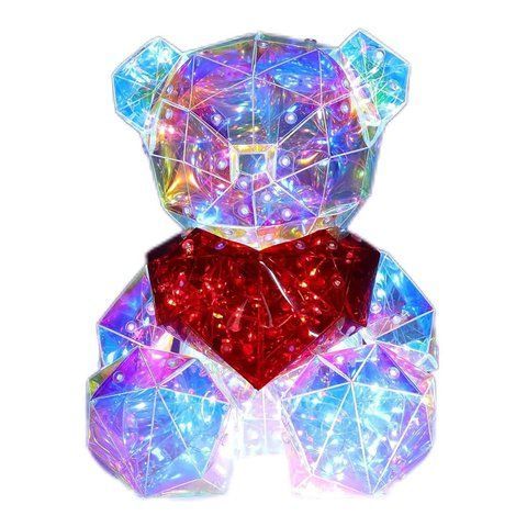 Нічник Love Bear &laquo;Ведмедик із серцем&raquo; 25 см, USB: Світлодіодний світильник для романтичної атмосфери D092888 фото