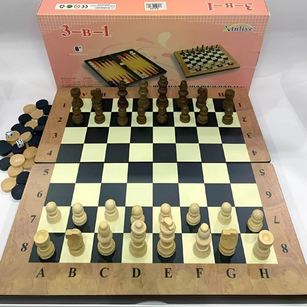 Ігровий набір 3в1 Шахи, Шашки, Нарди (40х40 см) Дерев'яний D092842 фото