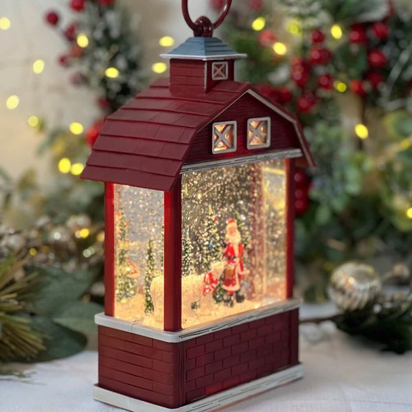 Новорічний музичний LED-ліхтар &laquo;Santa & Bear Snow Magic&raquo; 25 см з ефектом снігопаду та підсвіткою USB 12741 фото