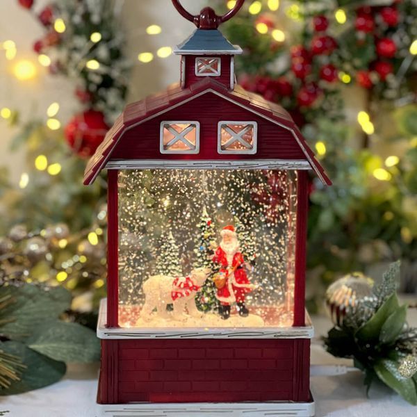 Новорічний музичний LED-ліхтар &laquo;Santa & Bear Snow Magic&raquo; 25 см з ефектом снігопаду та підсвіткою USB 12741 фото