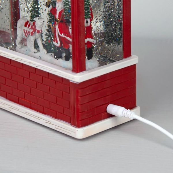 Новорічний музичний LED-ліхтар &laquo;Santa & Bear Snow Magic&raquo; 25 см з ефектом снігопаду та підсвіткою USB 12741 фото