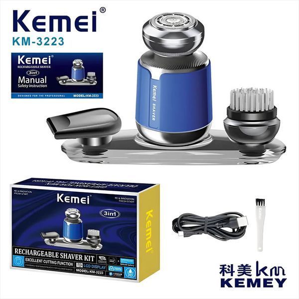 Електрична бритва Kemei KM-3223 3-в-1: універсальний набір для догляду за обличчям D093023 фото