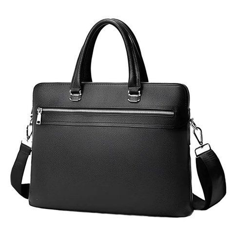 Чоловіча шкіряна ділова сумка-портфель Tiding Bag 30987 &mdash; Чорна D092860 фото