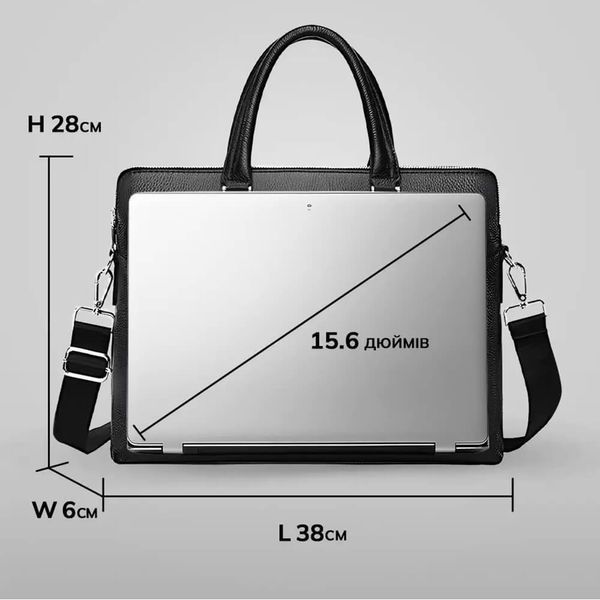 Чоловіча шкіряна ділова сумка-портфель Tiding Bag 30987 &mdash; Чорна D092860 фото