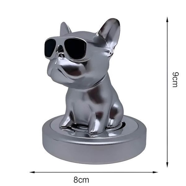Ароматизатор для авто Bulldog Silver: Стильний Бульдог з головою, що хитається D092824 фото