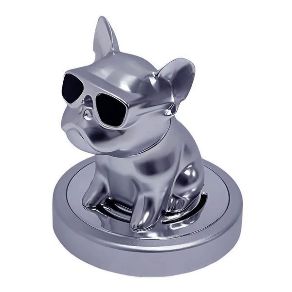 Ароматизатор для авто Bulldog Silver: Стильний Бульдог з головою, що хитається D092824 фото