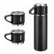Подарунковий набір Vacuum Flask Set 3в1: Термос 500 мл із вакуумною ізоляцією та 3 чашками, чорний D092866 фото 2